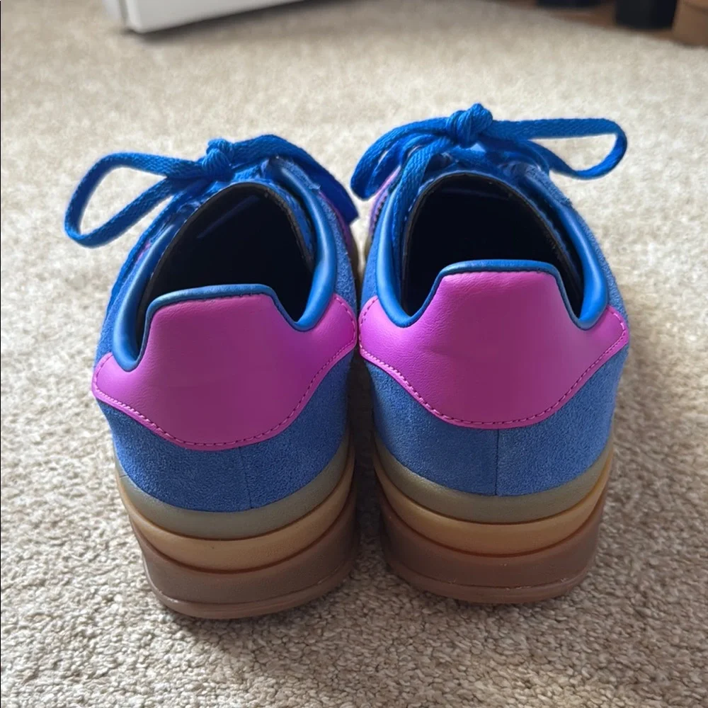 Adidas Gazelle Blue and Pink Platform Sneakers - Picture 3 of 6